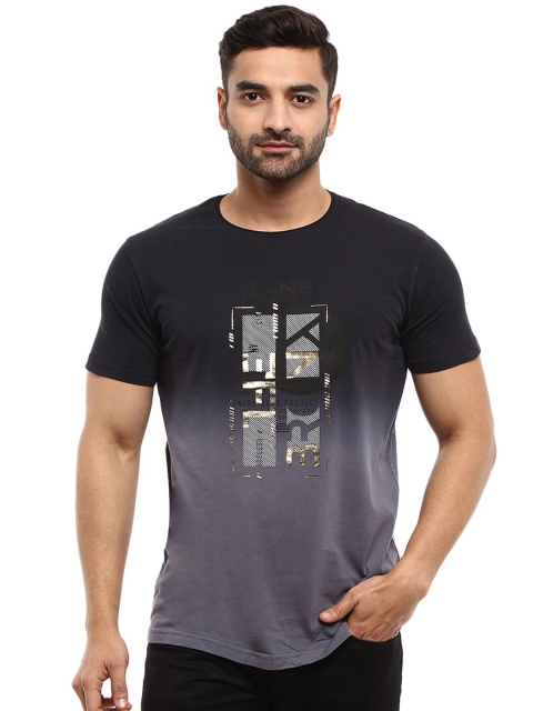 

V-Mart Men Grey Printed Applique Slim Fit T-shirt