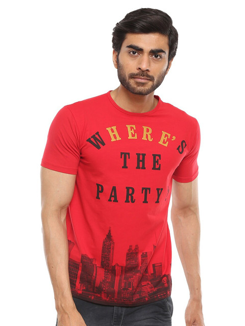 

V-Mart Men Red Typography Printed T-shirt