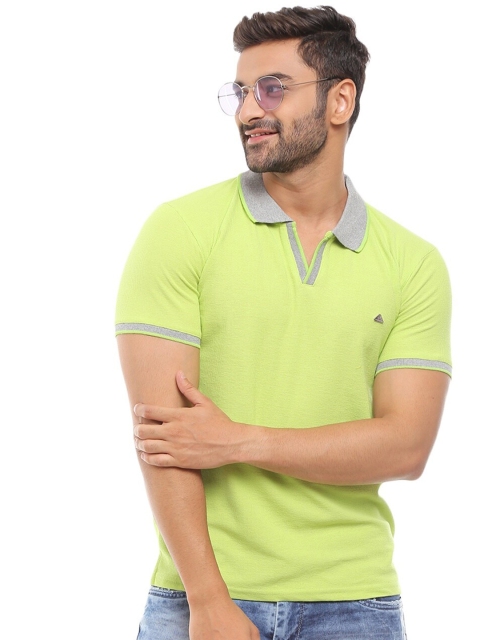 

V-Mart Men Green Polo Collar Slim Fit T-shirt