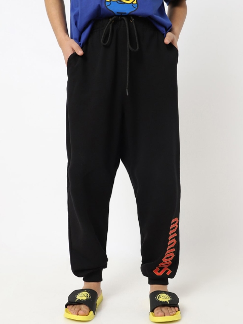 

Bewakoof Men Black Minion Printed Cotton Joggers