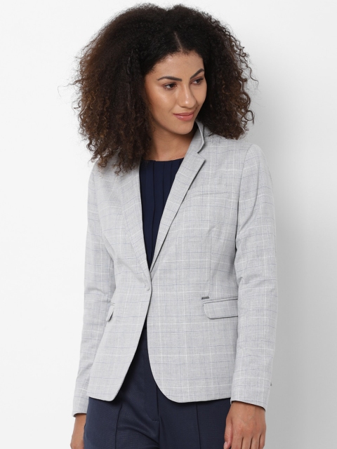 

Allen Solly Woman Grey Checked Single-breasted Casual Blazer