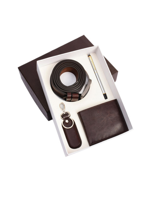 

BuckleUp Men Brown Solid Accessory Gift Set