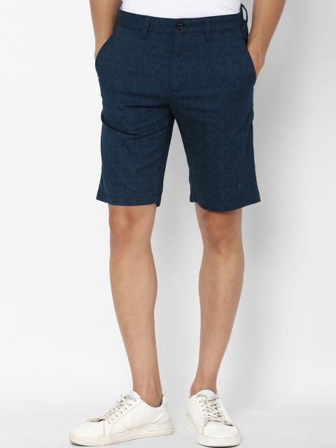 

Allen Solly Men Blue Printed Slim Fit Cotton Shorts