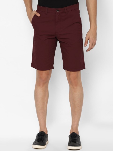 

Allen Solly Men Maroon Pure Cotton Slim Fit Shorts