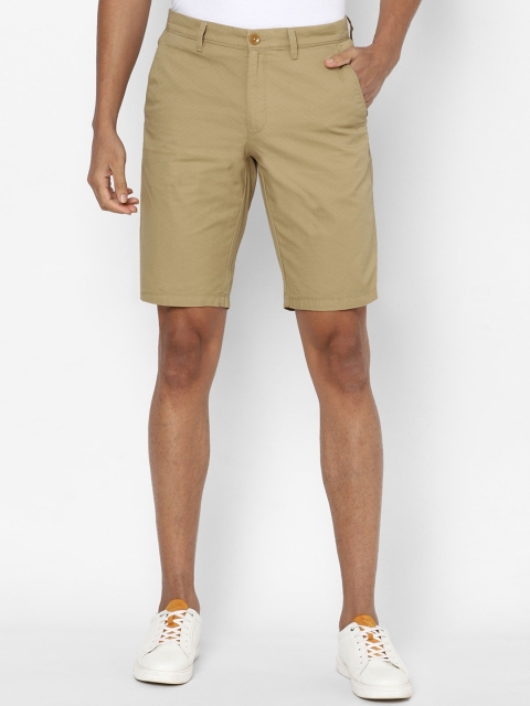 

Allen Solly Men Khaki Self Design Slim Fit Cotton Shorts