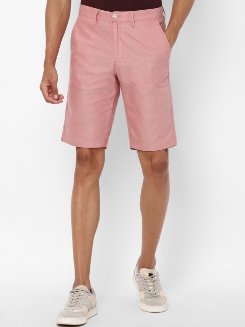 

Allen Solly Men Pink Slim Fit Mid-Rise Shorts