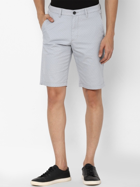 

Allen Solly Men Grey Printed Slim Fit Cotton Shorts