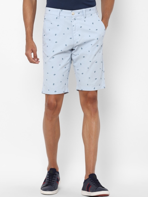 

Allen Solly Men Blue Printed Slim Fit Cotton Shorts