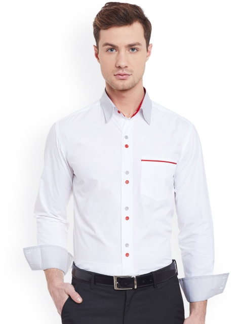 

Dazzio Men White Slim Fit Smart Casual Shirt