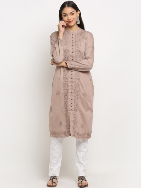 

Saksh Women Beige Ethnic Motifs Embroidered Kurta