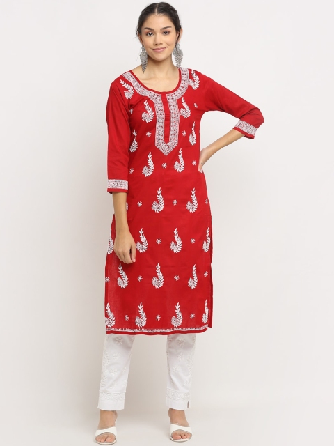 

Saksh Women Red Ethnic Motifs Printed Kurta