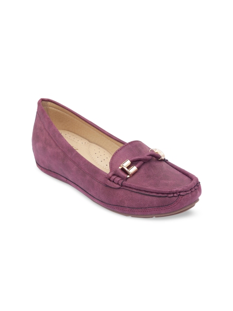 

CERIZ Women Purple Solid Loafers