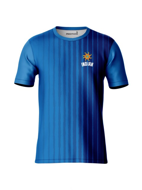 

mezmoda Boys Blue Striped Sublimation T-shirt