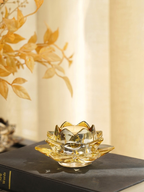 

Pure Home and Living Set of 4 Gold -Toned & Transparent Votive Candle Holder