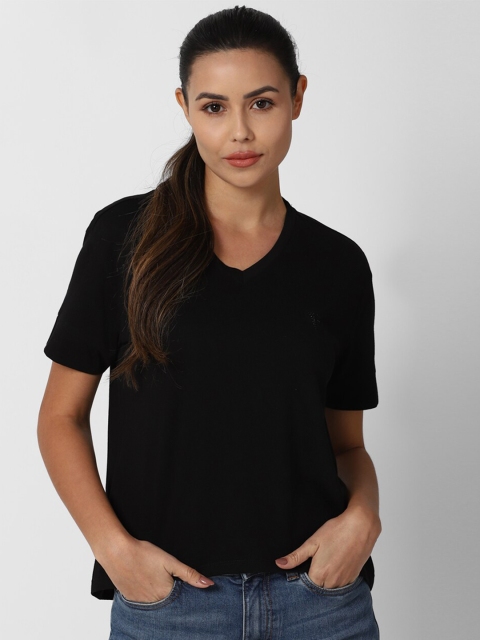 

Van Heusen Woman Black Solid Cotton Top