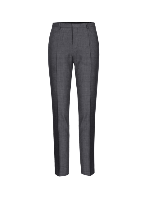 

HUGO Men Grey Regular Fit Pure Cotton Formal Trousers