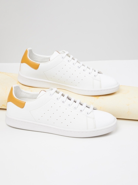 

max Men White Perforations PU Sneakers