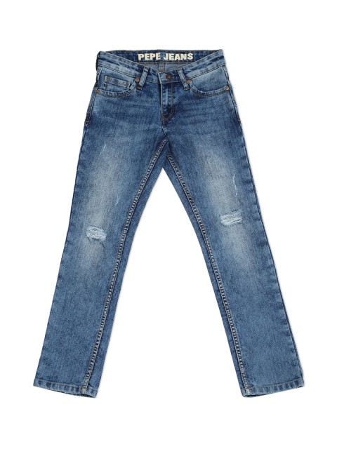 

Pepe Jeans Boys Blue Mildly Distressed Light Fade Jeans