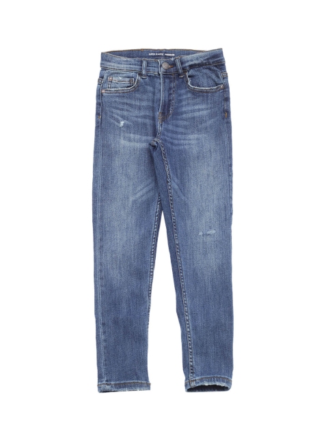 

Lil Lollipop Unisex Kids Blue Slim Fit Low Distress Jeans