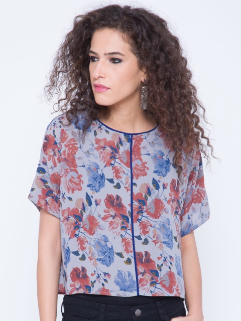 

Tokyo Talkies Grey Floral Print Top