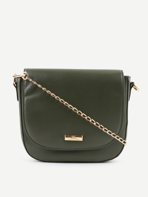 

Carlton London Green Structured Sling Bag