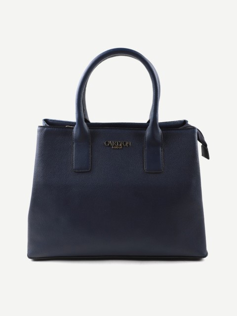 

Carlton London Blue Textured Structured Handheld Bag