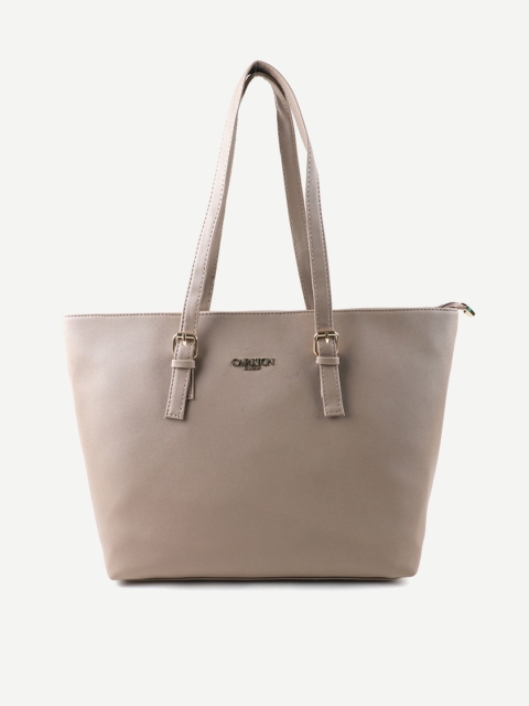 

Carlton London Taupe Structured Shoulder Bag