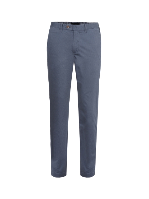 

Ted Baker Men Blue Printed Pure Cotton Trousers