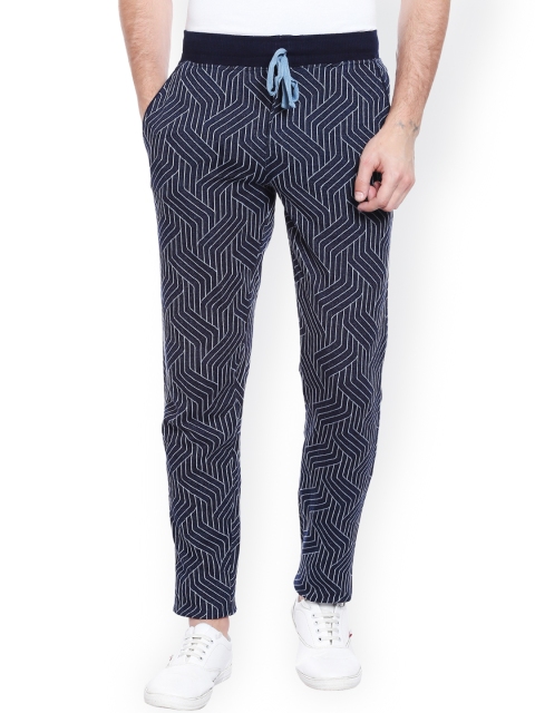

AVOQ Blue Patterned Smart Fit Track Pants