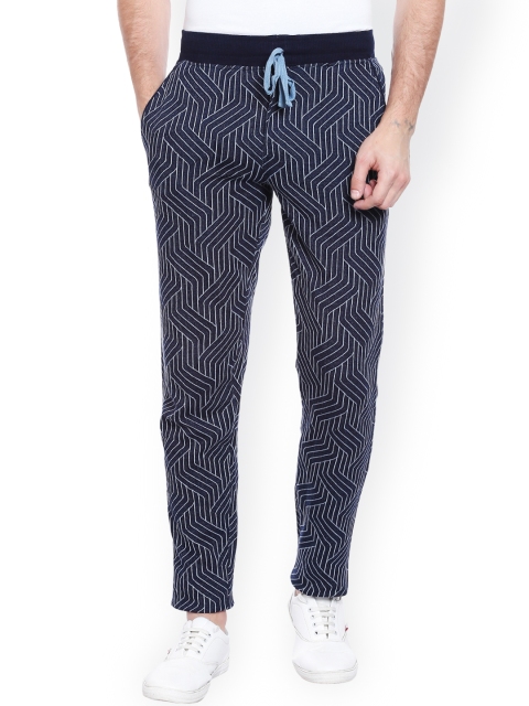 

AVOQ Blue Patterned Smart Fit Track Pants