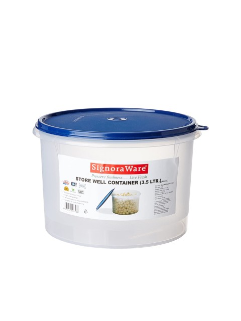 

SignoraWare Transparent & Blue Plastic Storage Container Round 3.5L