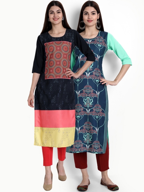 

Ethnic basket Women Multicoloured Ethnic Motifs Printed Crepe Kurta, Multi