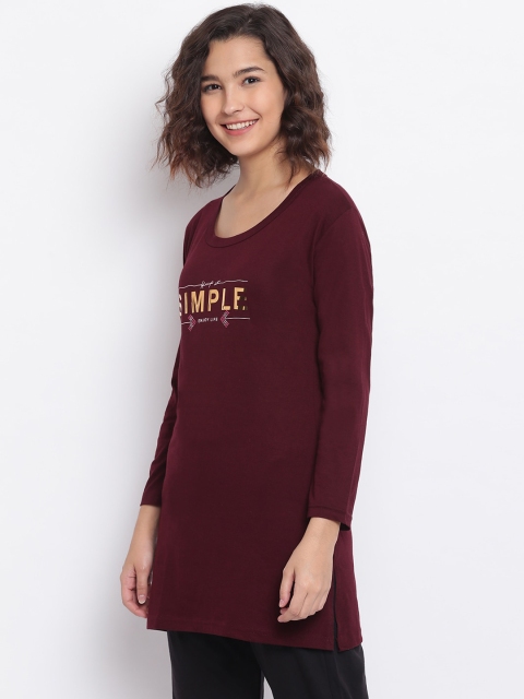 

Duchess Women Maroon & Black Night suit