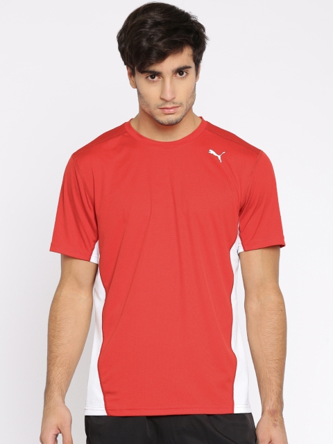 

Puma Men Red Cross the Line Colourblocked Round Neck T-Shirt