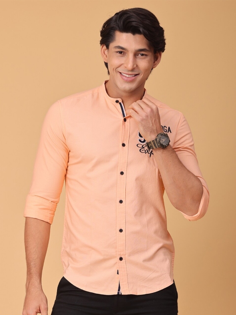 

FOGA Men Orange Regular Fit Pure Cotton Classic Casual Shirt