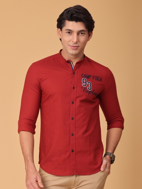 

FOGA Men Red Classic Casual Shirt