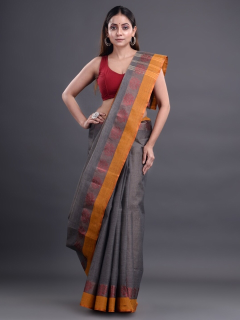 

Mitera Grey Woven Design Pure Cotton Saree