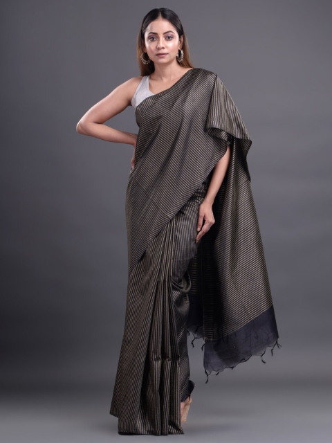 

Mitera Black Woven Design Saree