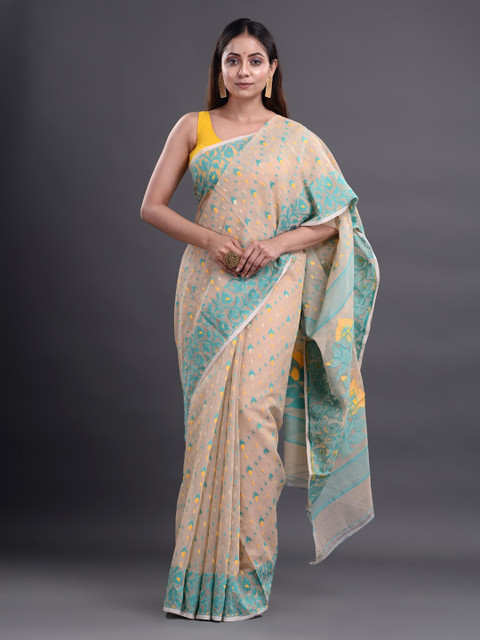 

Mitera Women Beige Woven design Saree
