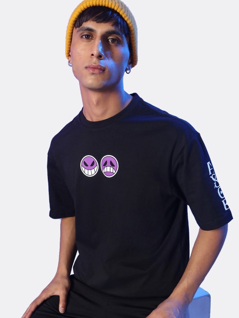 

Bewakoof Men Black Printed Pure Cotton T-shirt