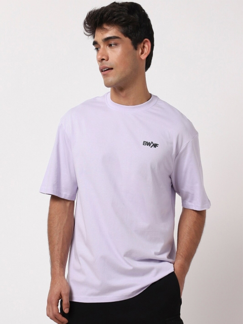 

Bewakoof Men Lavender Pure Cotton T-shirt