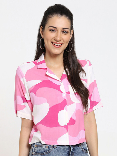 

Bewakoof Men Pink Classic Printed Casual Shirt