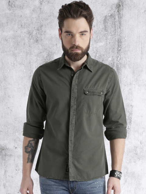 

Roadster Men Grey Regular Fit Solid Casual Shirt