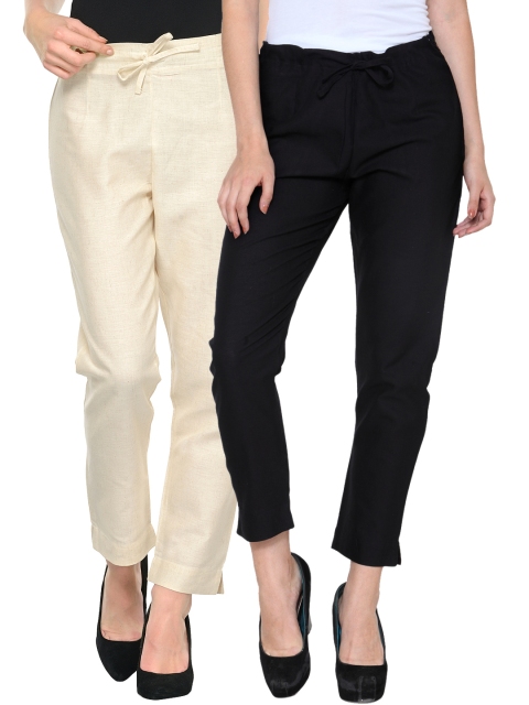 

Tulsattva Pack of 2 Tapered Fit Trousers, Black