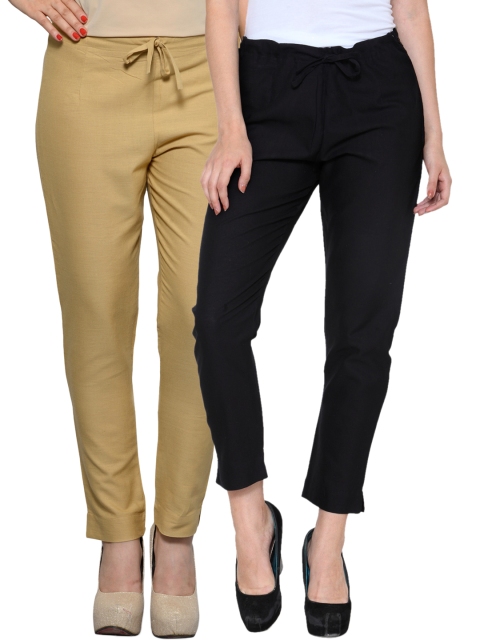 

Tulsattva Pack of 2 Tapered Fit Trousers, Black