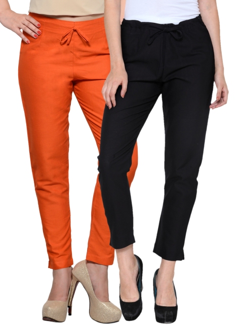 

Tulsattva Pack of 2 Tapered Fit Trousers, Orange