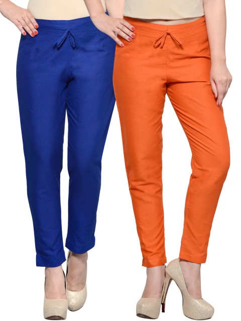 

Tulsattva Pack of 2 Tapered Fit Trousers, Blue