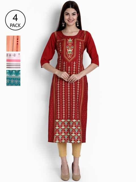 

Ethnic basket Women Multicoloured Printed Crepe Kurta, Multi