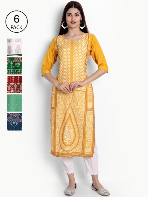 

Ethnic basket Women Multicoloured Printed Crepe Kurta, Multi