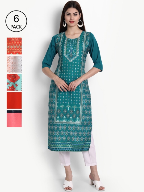 

Ethnic basket Women Multicoloured Printed Crepe Kurta, Multi